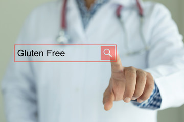 DOCTOR WORKING MODERN INTERFACE TOUCHSCREEN SEARCHING AND GLUTEN