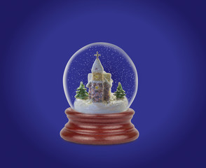 Christmas snow ball or glass globe. Can be used as a Christmas or a New Year gift or symbol.