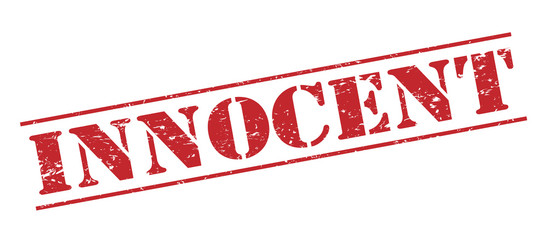 innocent red stamp on white background