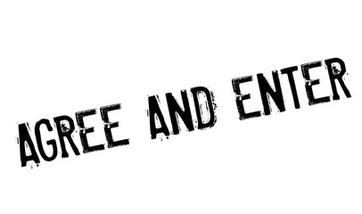 Agree And Enter rubber stamp