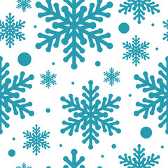 Blue snowflake seamless isolated