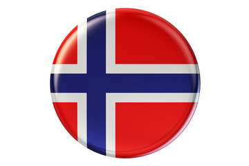 Badge with flag of Norway, 3D rendering