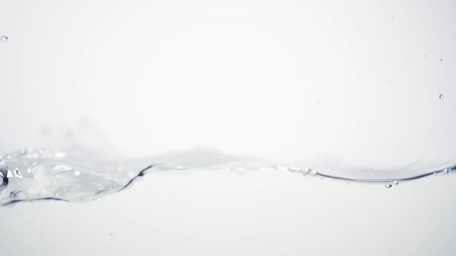 clear water waves and splashes in 180fps slow motion side view, prores footage
