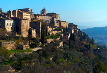 Fototapeta na wymiar View to the Gordes, is a very beautiful hilltop village in France