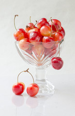 fresh cherry in the glass