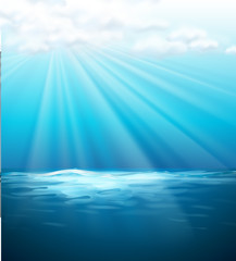 Background template with blue sea