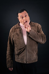 Handsome Man doing different expressions in different sets of clothes: drunk