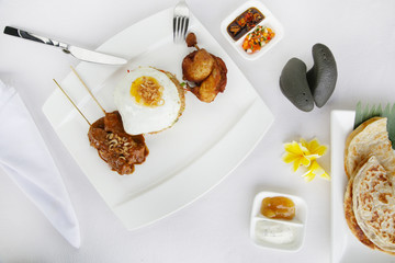 Fried rice, egg and meat