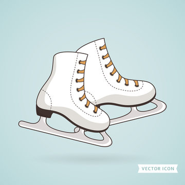 Ice skates. Vector illustration.