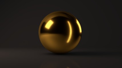 Big golden glass sphere with transparent glares and highlights on black background. Black pearl.gradients, effects. Abstract texture for your design and business