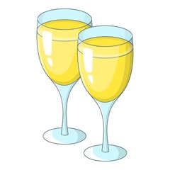 Wedding glasses icon. Cartoon illustration of wedding glasses vector icon for web design