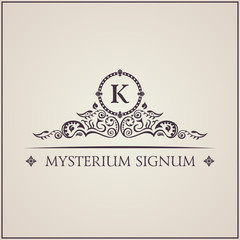 Vintage luxury emblem. Elegant Calligraphic vector logo