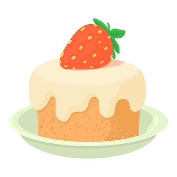 Cake icon. Cartoon illustration of cake vector icon for web