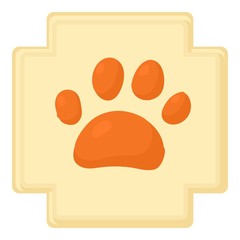 Dog paw icon. Cartoon illustration of dog paw vector icon for web