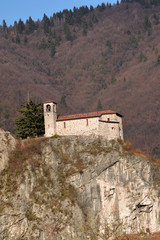 Fototapeta premium The Rocca in country Nozza with Medieval Church
