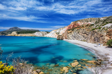 Fototapeta na wymiar Firiplaka beach, Milos, Greece