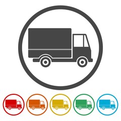 Simple web icon in vector: truck set 