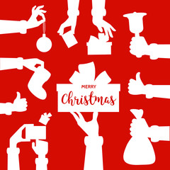 Set icon hand Santa Claus