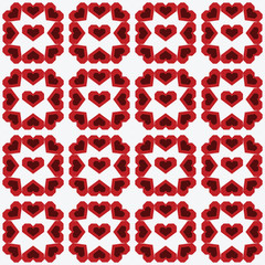 Fototapeta na wymiar Valentine's Day heart flower seamless texture red