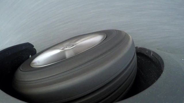 detail of car tyre when car turns on the road