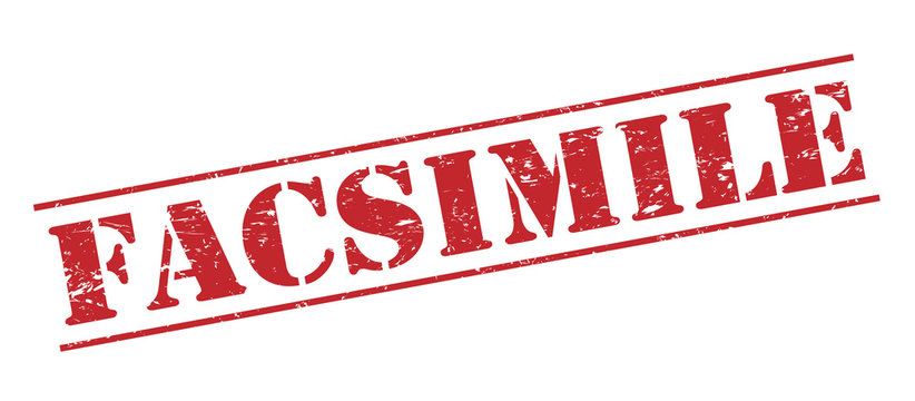 facsimile red stamp on white background