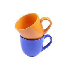 Two cups isolated on white