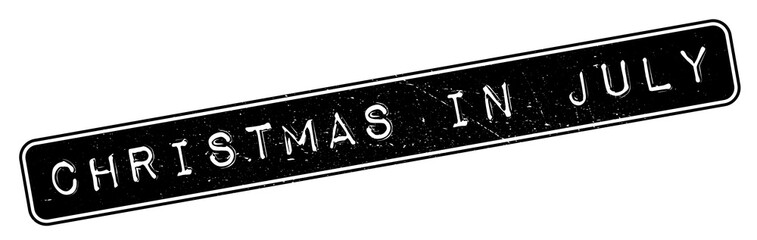 Christmas In July rubber stamp. Grunge design with dust scratches. Effects can be easily removed for a clean, crisp look. Color is easily changed.