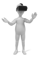 Obraz na płótnie Canvas 3d render of character with VR headset