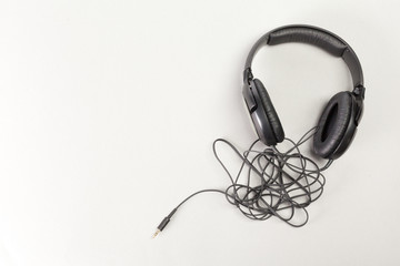 black headphones isolated on white