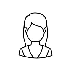 Woman icon. Girl female avatar person people and human theme. Isolated design. Vector illustration