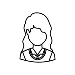 Woman icon. Girl female avatar person people and human theme. Isolated design. Vector illustration