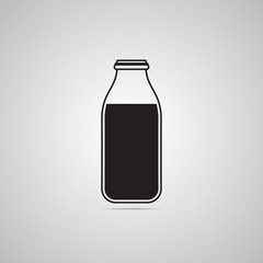 Векторная иллюстрация иконка простой символ плоский для веб bottle бутылка сок молоко