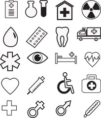 Obraz premium Medical icon set, vector illustration