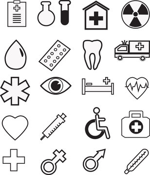 Medical icon set, vector illustration