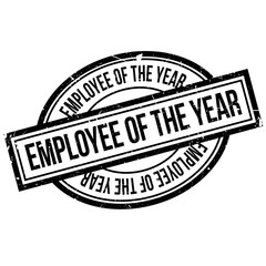 Employee Of The Year rubber stamp. Grunge design with dust scratches. Effects can be easily removed for a clean, crisp look. Color is easily changed.