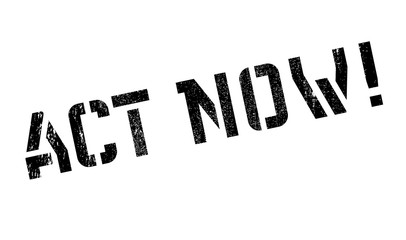 Act now stamp. Grunge design with dust scratches. Effects can be easily removed for a clean, crisp look. Color is easily changed.