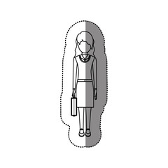 Woman with suitcase icon. Girl female avatar person people and human theme. Isolated design. Vector illustration