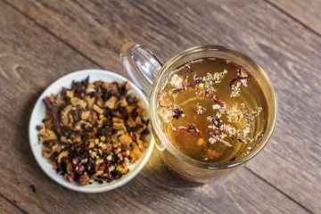 forest fruits tea .Selective focus