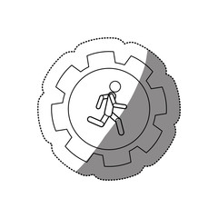 Gear and businessperson icon. Teamwork people corporate and workforce theme. Isolated design. Vector illustration