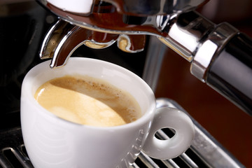 Close up of single cup espresso