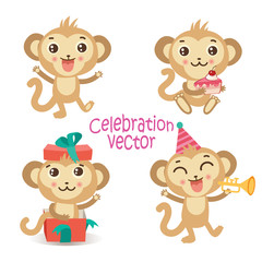 Set Of Cute Fun Monkey. Cartoon Animal. Celebration Vector Collection. Cute Monkey Tattoo. Cute Monkey Images. Cute Monkey Doll. Cute Monkey Plush. Cute Monkey Baby. Cute Monkey Playing.