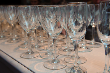 Glass of wine , Wine glasses - empty.