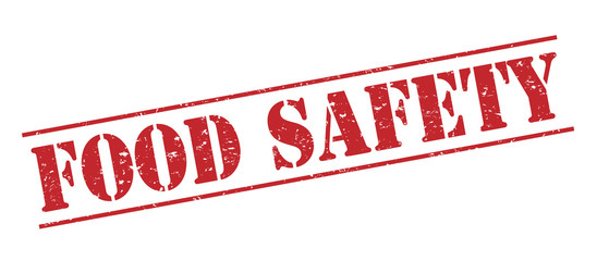 food safety red stamp on white background
