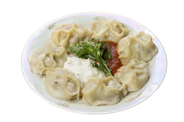 Plate with manta rays on the table.