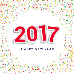 Fototapeta na wymiar Happy New Year 2017 design with confetti background. Calendar template vector elements