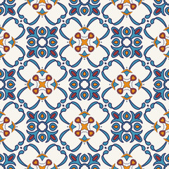 Vector seamless texture. Beautiful colored pattern for design and fashion with decorative elements