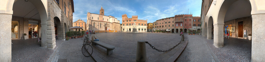 Grosseto, piazza Dante a 360° - obrazy, fototapety, plakaty