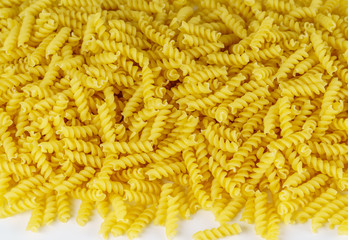 Fusilli noodles isolated