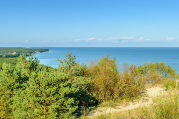 RUSSIA, VILLAGE of "MARINE"- August, 2016: the Curonian spit. Dune EFA