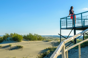 RUSSIA, VILLAGE of "MARINE"- August, 2016: the Curonian spit. Dune EFA